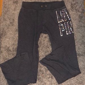 PINK. yoga sweat pants.